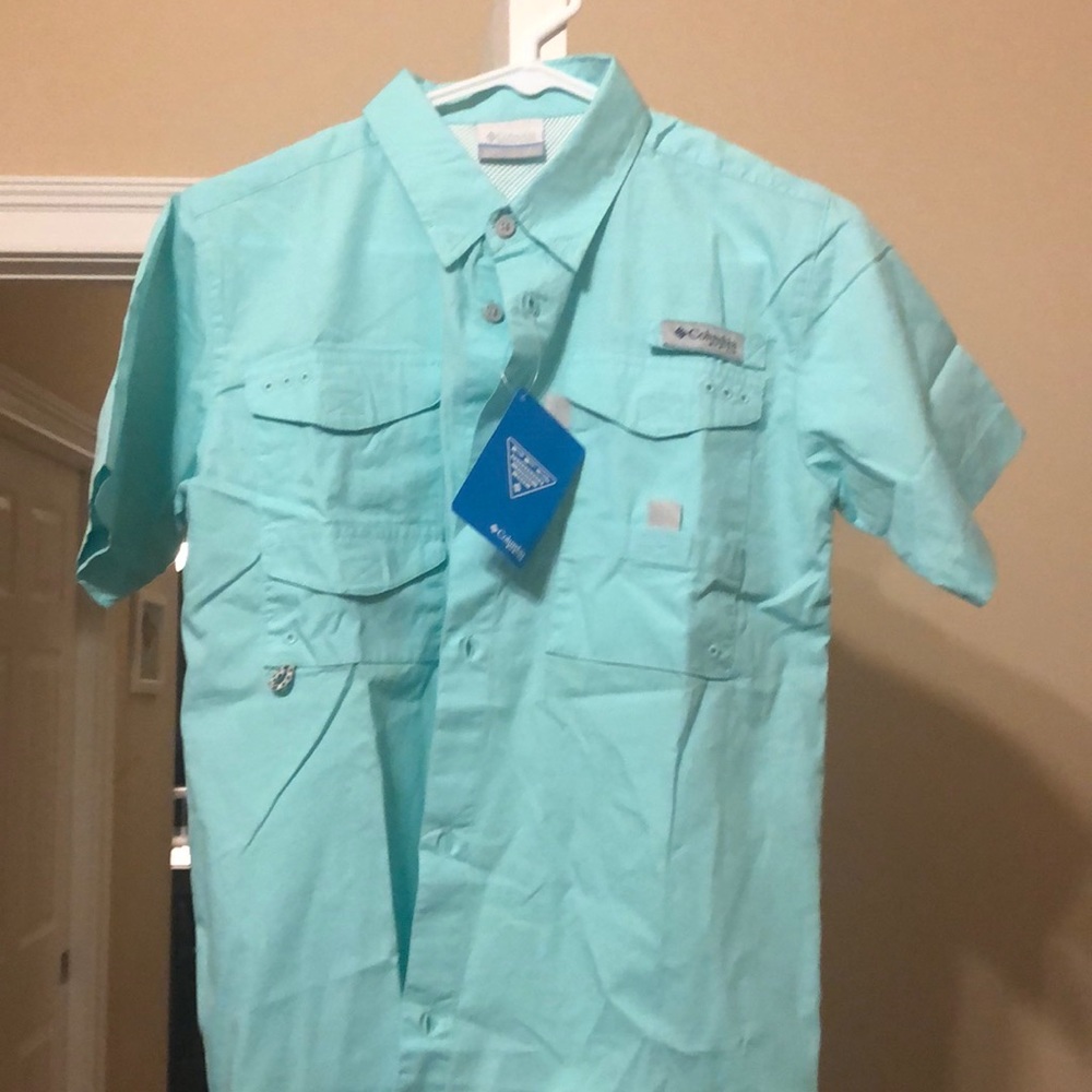 Columbia PFG Bonehead short sleeve shirt in teal